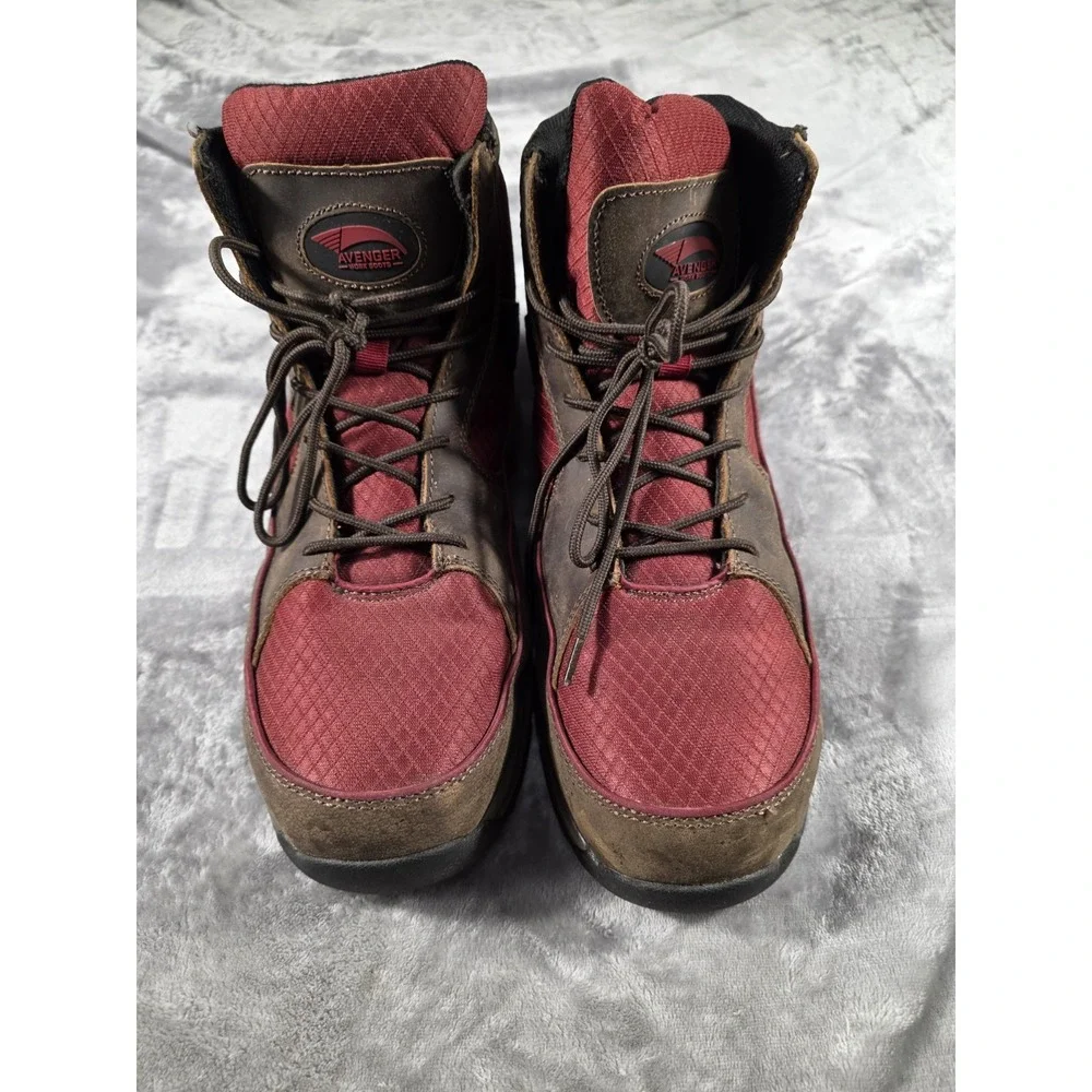 Avenger Edge CT Mid Composite Safety Toe Boots Red/Brown Men's Size 14 Wide‎ EE